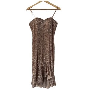 Adrianna Papell rose gold dress